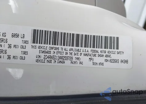 2010 Dodge Grand Caravan Sxt из США, поврежденный, VIN 2D4RN5D13AR259729